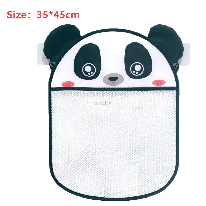Baby Bathroom Mesh Bag with Sucker for Children Toys Kid Bathtub Doll Organizer Cartoon Animal Shapes Cloth Toys Storage Net Bag