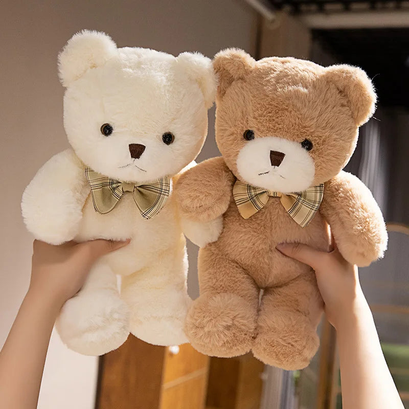 Kawaii Bow Tie Teddy Bear Plush Toy 30cm — Soft Stuffed Bear for Kids & Gifting