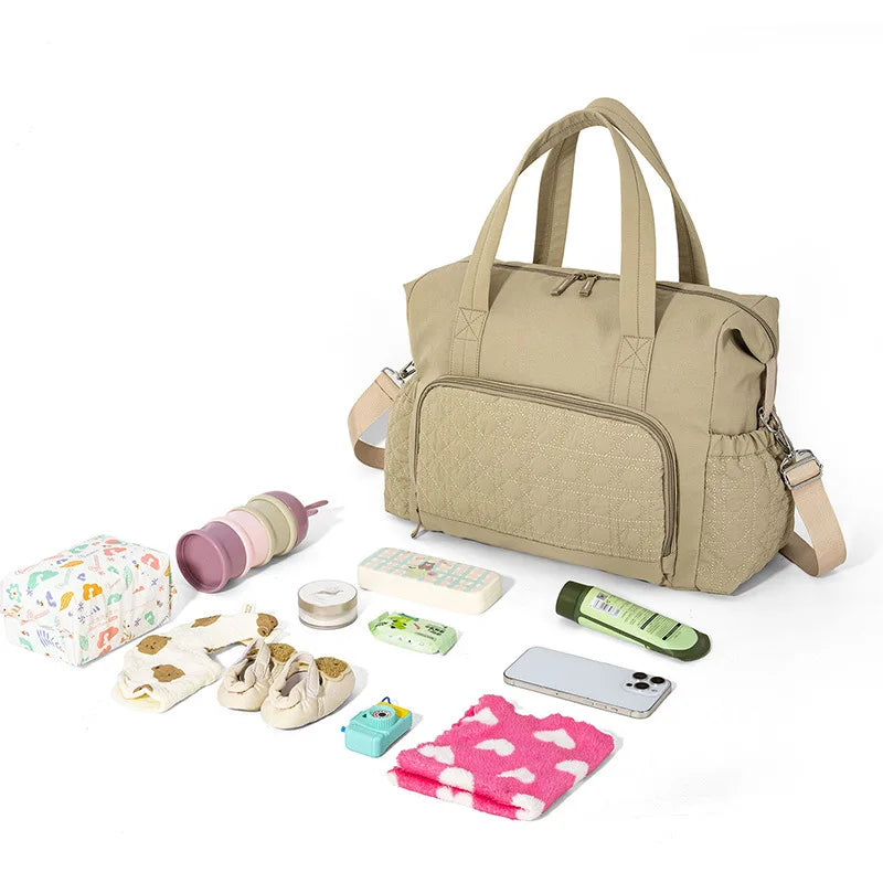 Personalized Large Capacity Mommy Bag for Women Tote Baby Diaper Nappy Bags Custom Baby Name Shoulder Solid Color Maternity Bags
