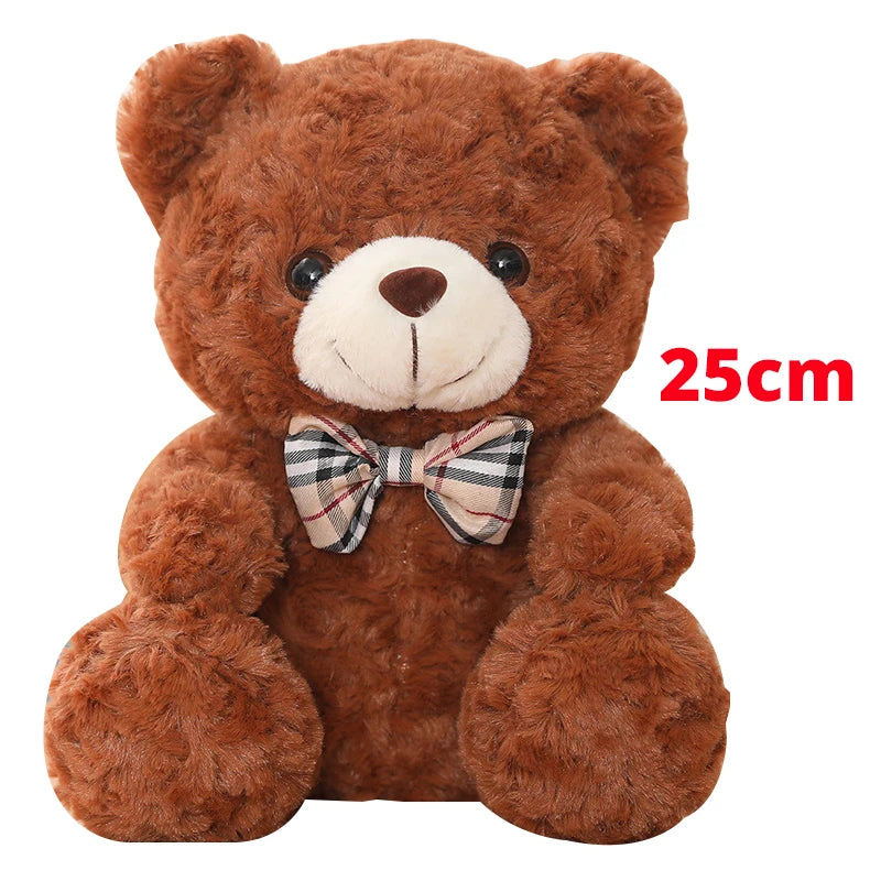 Soft Kawaii Teddy Bear Stuffed Animal 25/35cm — Bow-Knot Plush Doll for Kids & Gifting