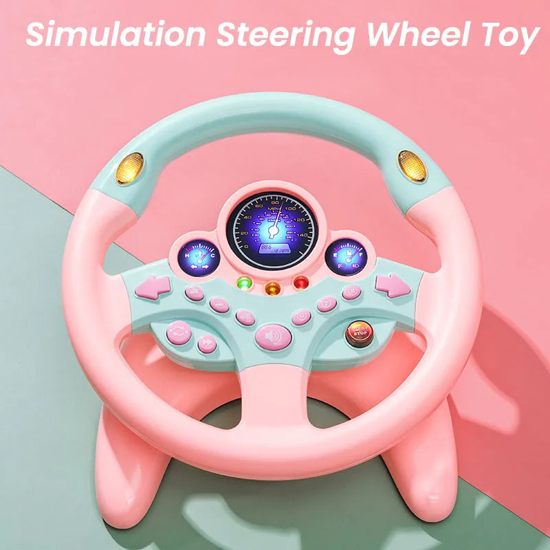 Electric Baby Steering Wheel Toy — Light & Sound Stroller Toy for Infants