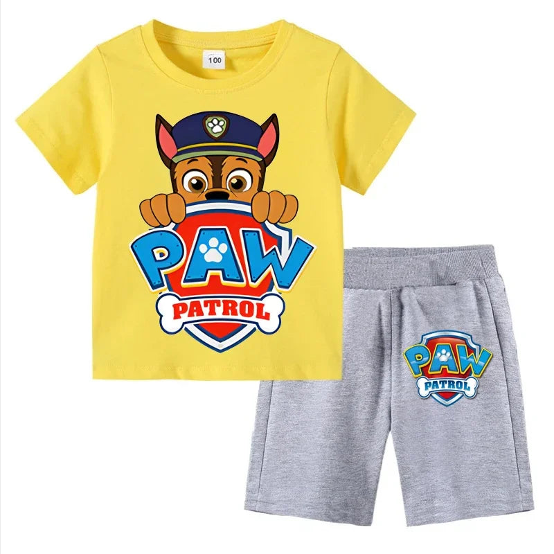 PAW Patrol Boys Summer Set — Short Sleeve T-Shirt & Shorts 2-Piece Outfit Ages 3–8
