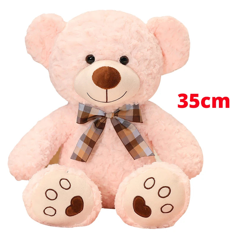 Soft Kawaii Teddy Bear Stuffed Animal 25/35cm — Bow-Knot Plush Doll for Kids & Gifting