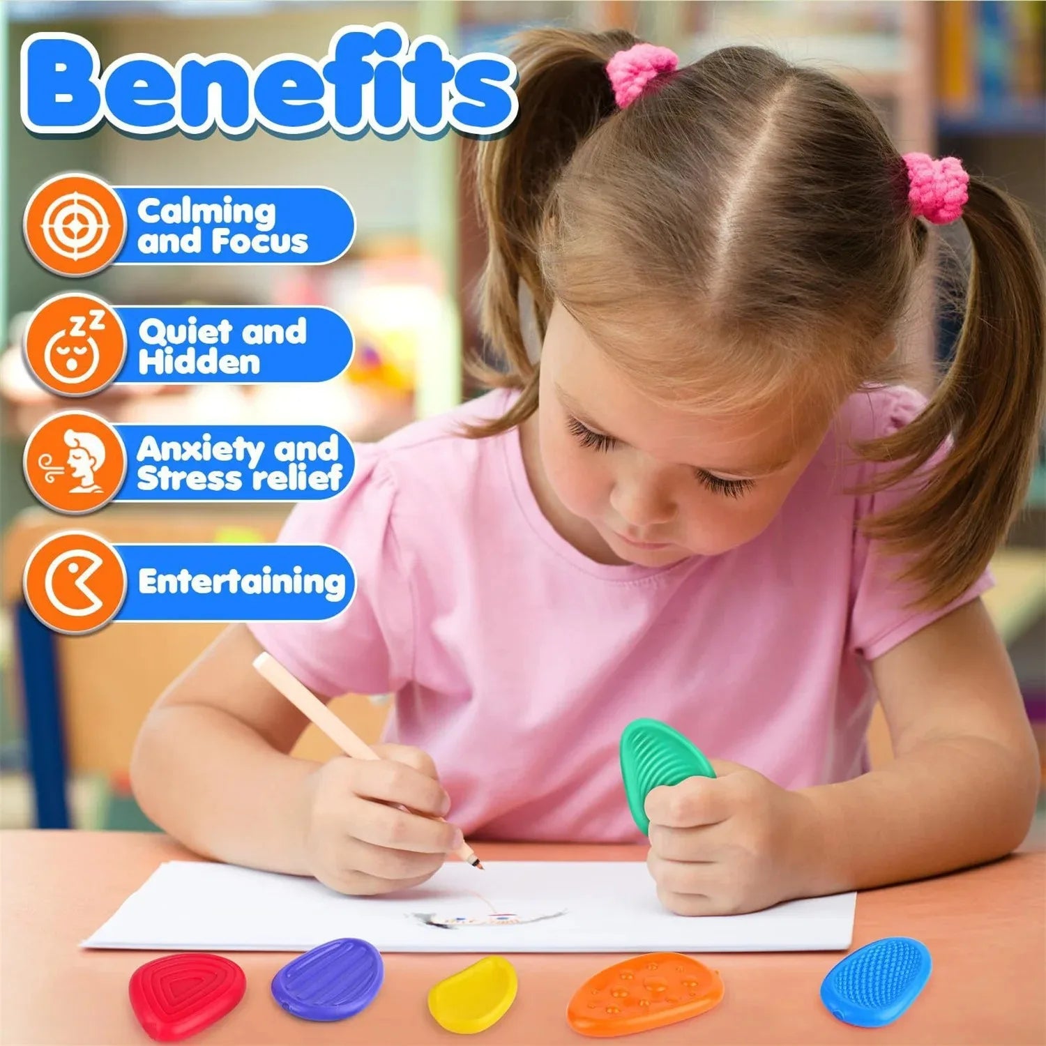 Sensory Fidget Toys for Kids — 6-Piece Textured Anxiety Relief Set for Autism & ADHD