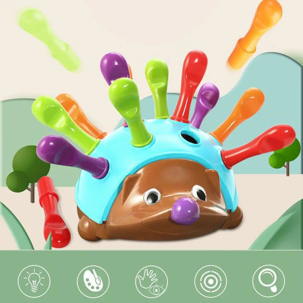 Hedgehog Insert Toy — Montessori Color Sorting & Fine Motor Skills Toy for Toddlers