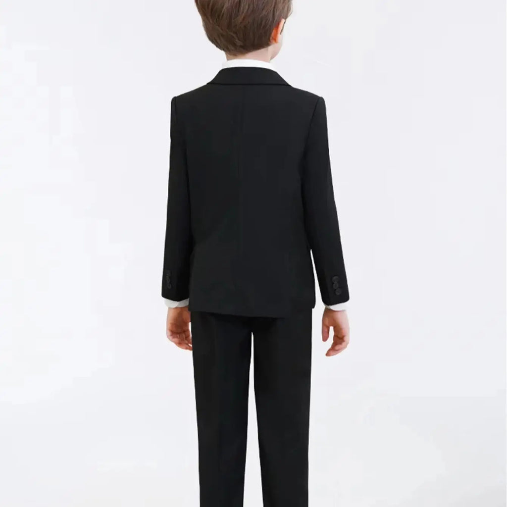 Boys Formal Suit Set 4-Piece — Blazer, Vest, Pants & Bow Tie for Ages 3–14