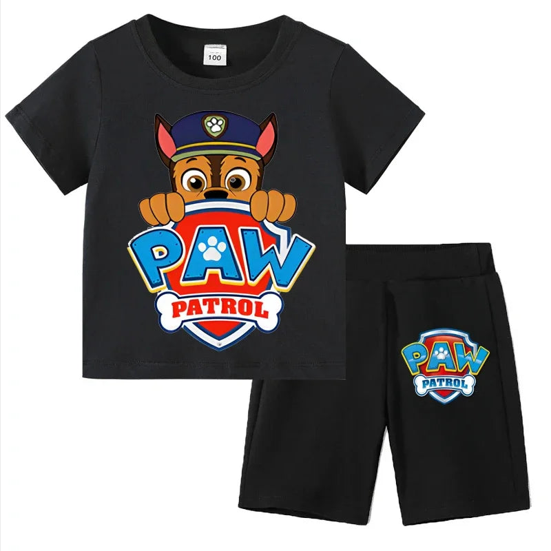PAW Patrol Boys Summer Set — Short Sleeve T-Shirt & Shorts 2-Piece Outfit Ages 3–8