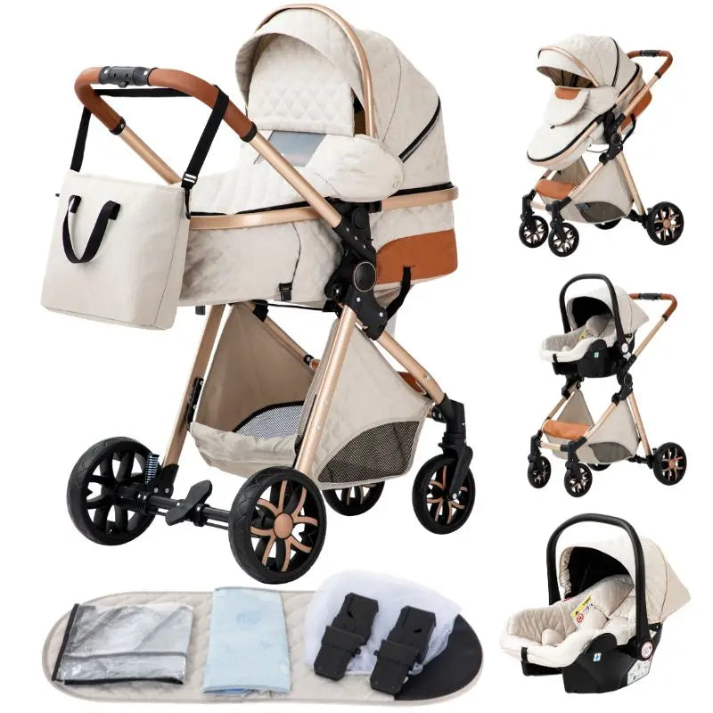 3-in-1 baby stroller travel system lightweight pram for newborns compact foldable Winter baby stroller baby buggy all-terrain