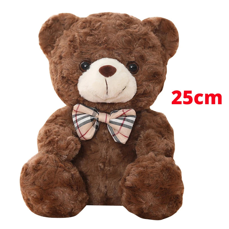 Soft Kawaii Teddy Bear Stuffed Animal 25/35cm — Bow-Knot Plush Doll for Kids & Gifting
