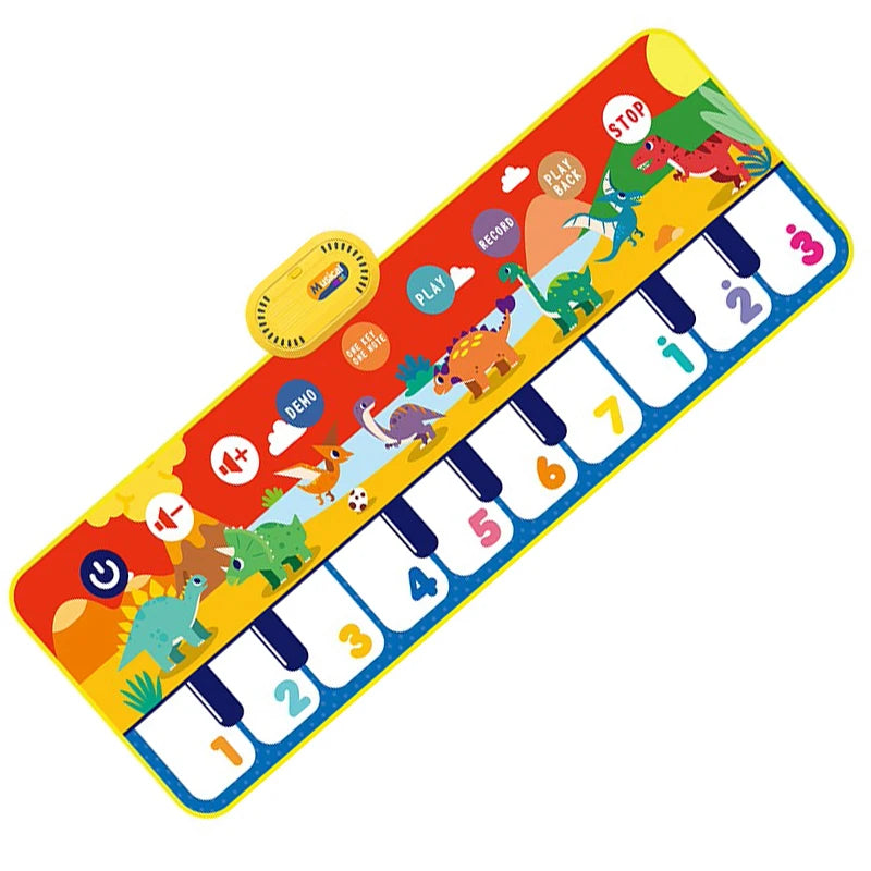 Kids Musical Piano Mat — Floor Keyboard Dance Mat with 8 Animal Sounds