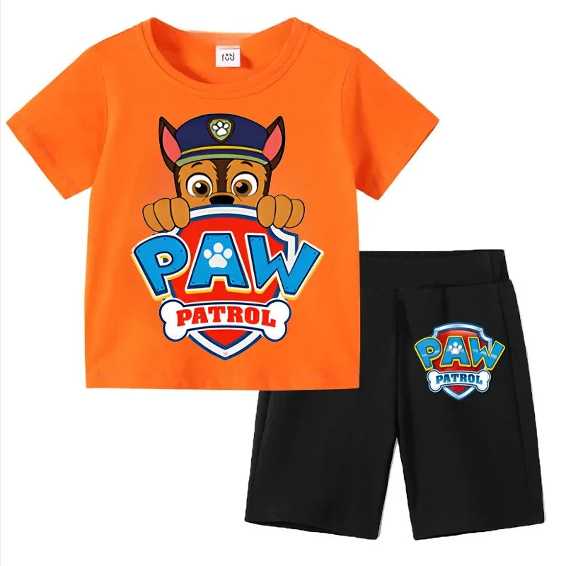 PAW Patrol Boys Summer Set — Short Sleeve T-Shirt & Shorts 2-Piece Outfit Ages 3–8