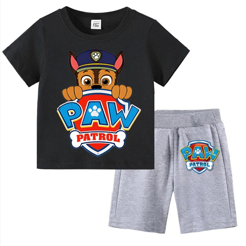 PAW Patrol Boys Summer Set — Short Sleeve T-Shirt & Shorts 2-Piece Outfit Ages 3–8