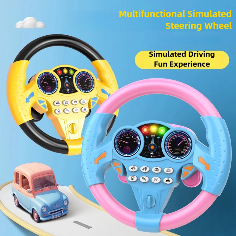 360° Rotating Music Steering Wheel Toy for Kids — Simulated Co-Pilot Educational Toy