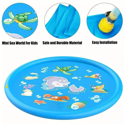 100cm Water Spray Pad Toy Ice Pad Lnflatable Children's PetsThick PVC Water Sprinkler Outdoor Play Lawn Summer Toy