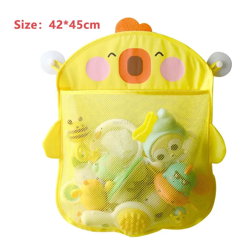 Baby Bathroom Mesh Bag with Sucker for Children Toys Kid Bathtub Doll Organizer Cartoon Animal Shapes Cloth Toys Storage Net Bag