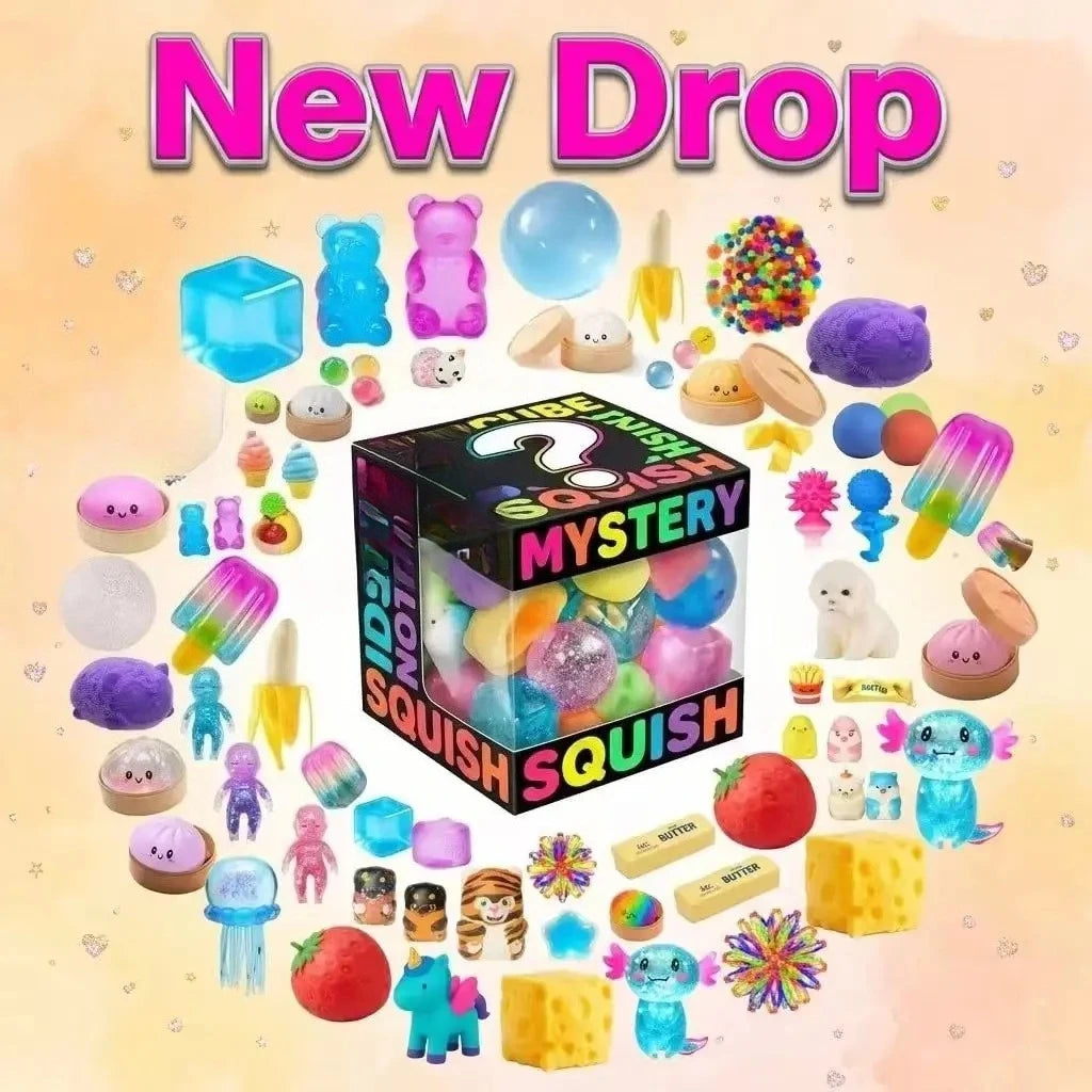 Random Nee Doh Mystery Surprise Box Nice Cube Squeeza Pizza Peace O Cake Jelly Hops Jellyfish Squishy Squeeze Toy Anxiety Relief