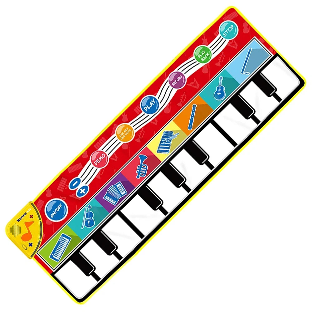 Kids Musical Piano Mat — Floor Keyboard Dance Mat with 8 Animal Sounds
