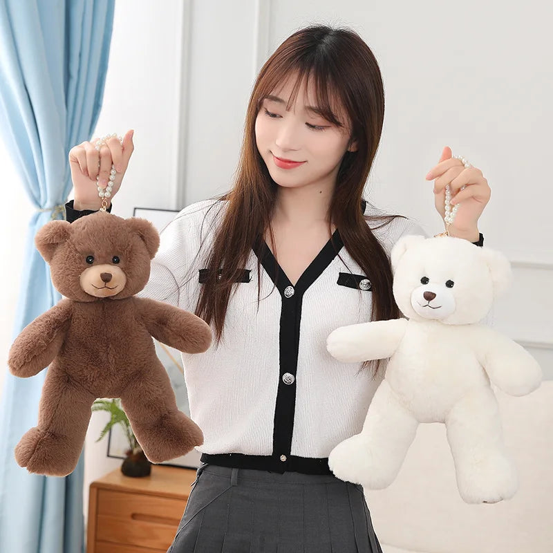 Soft Kawaii Teddy Bear Stuffed Animal 25/35cm — Bow-Knot Plush Doll for Kids & Gifting