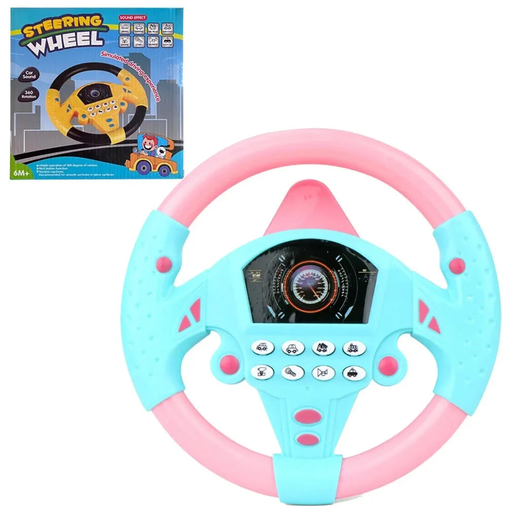 Infant Shining Simulation Steering Wheel Toys Children's Toy Kids Early Education Copilots Stroller Steering Wheel Vocal Toys