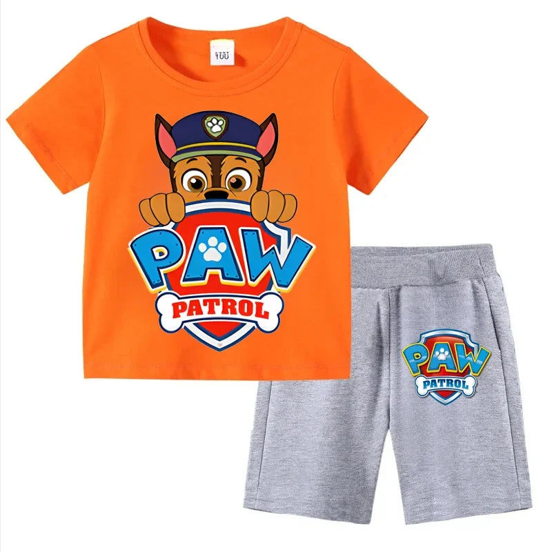 PAW Patrol Boys Summer Set — Short Sleeve T-Shirt & Shorts 2-Piece Outfit Ages 3–8