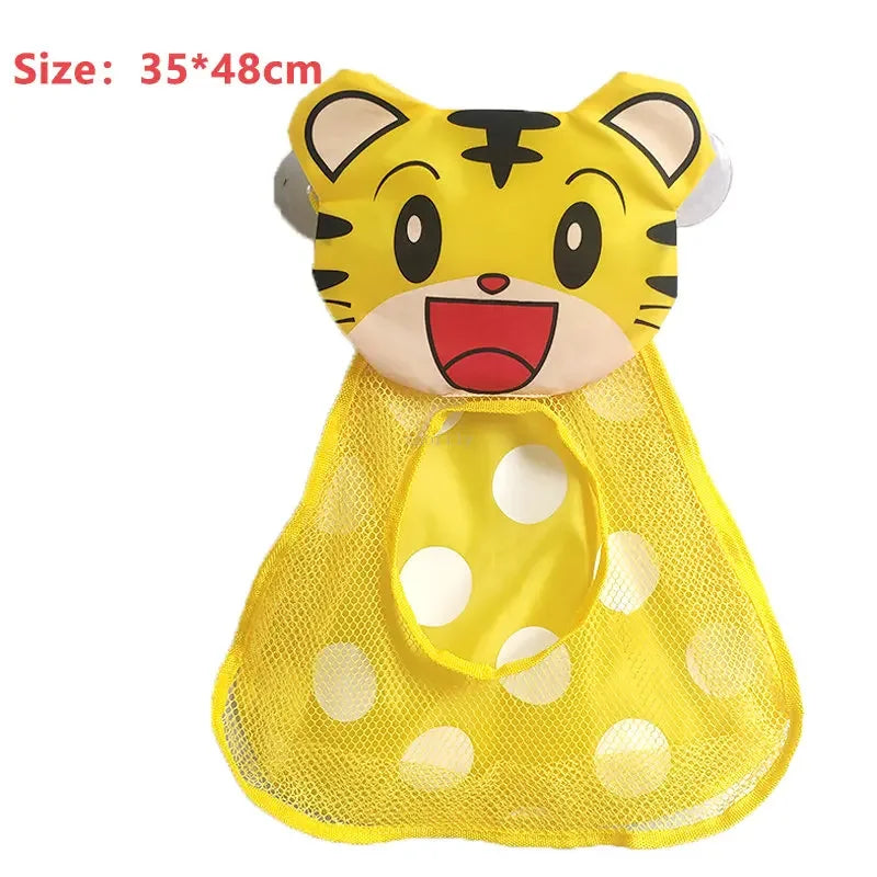 Baby Bathroom Mesh Bag with Sucker for Children Toys Kid Bathtub Doll Organizer Cartoon Animal Shapes Cloth Toys Storage Net Bag