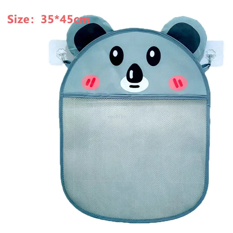 Baby Bathroom Mesh Bag with Sucker for Children Toys Kid Bathtub Doll Organizer Cartoon Animal Shapes Cloth Toys Storage Net Bag