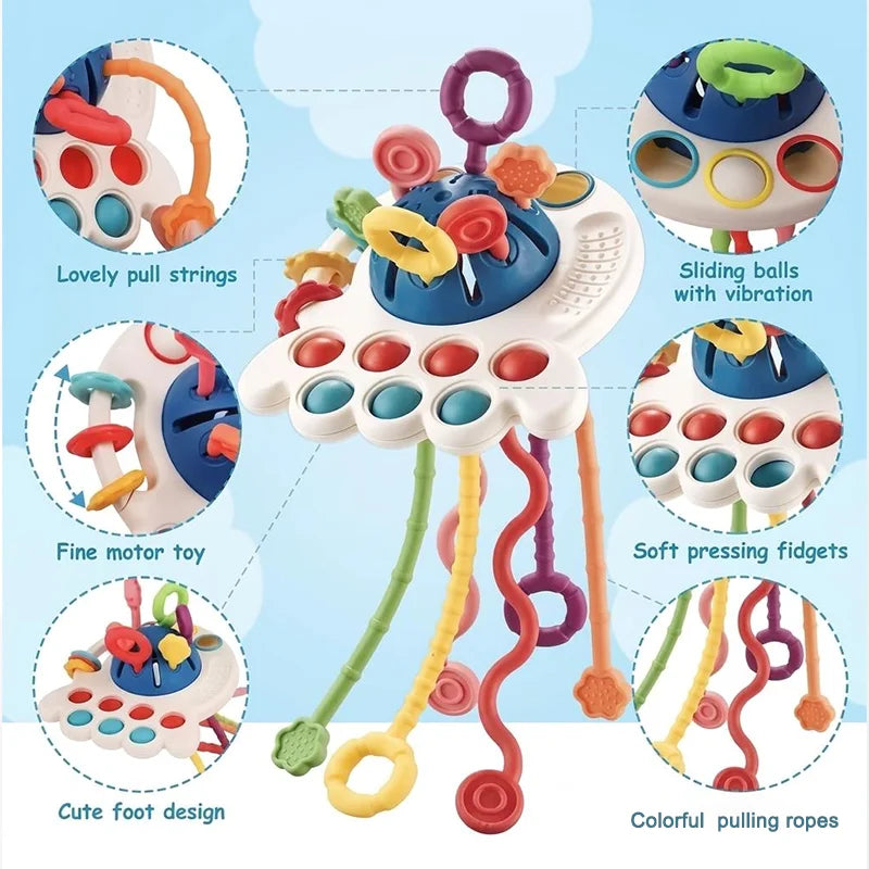Montessori Pull String Sensory Toy for Babies & Toddlers (0–18 Months)