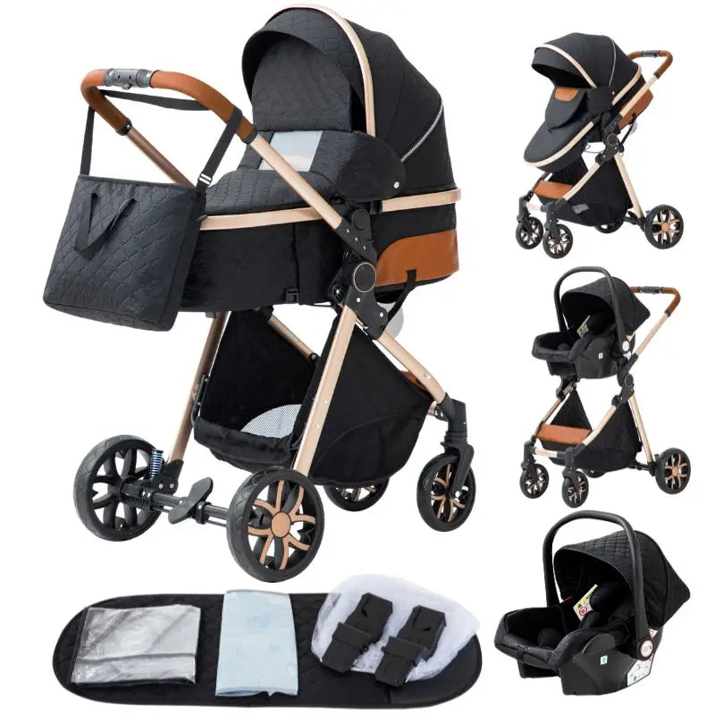 3-in-1 baby stroller travel system lightweight pram for newborns compact foldable Winter baby stroller baby buggy all-terrain