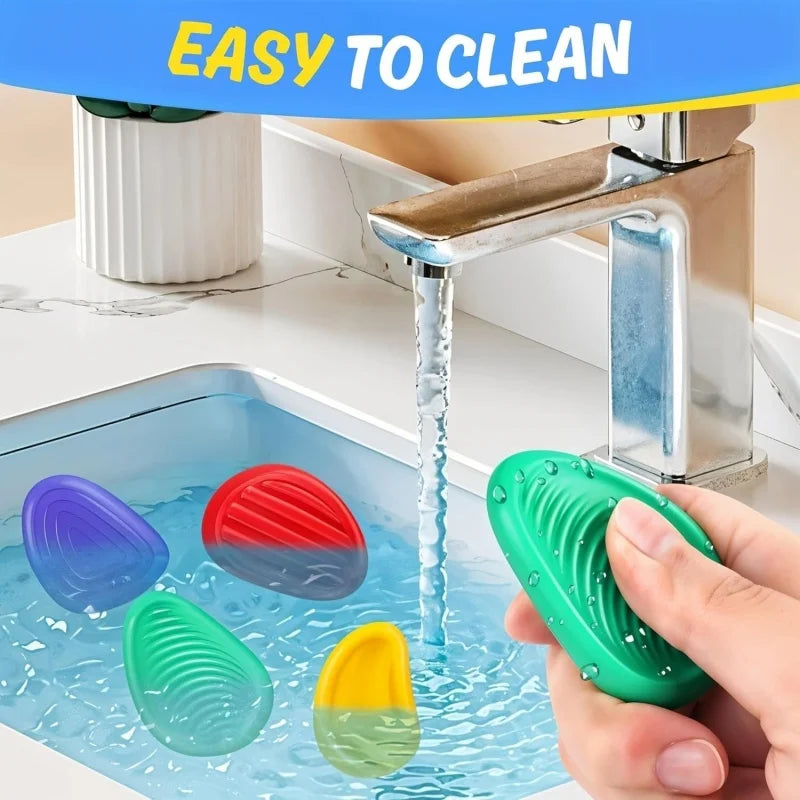 Sensory Worry Stones for Kids — 6-Piece Silicone Fidget Stone Set for Autism & Anxiety