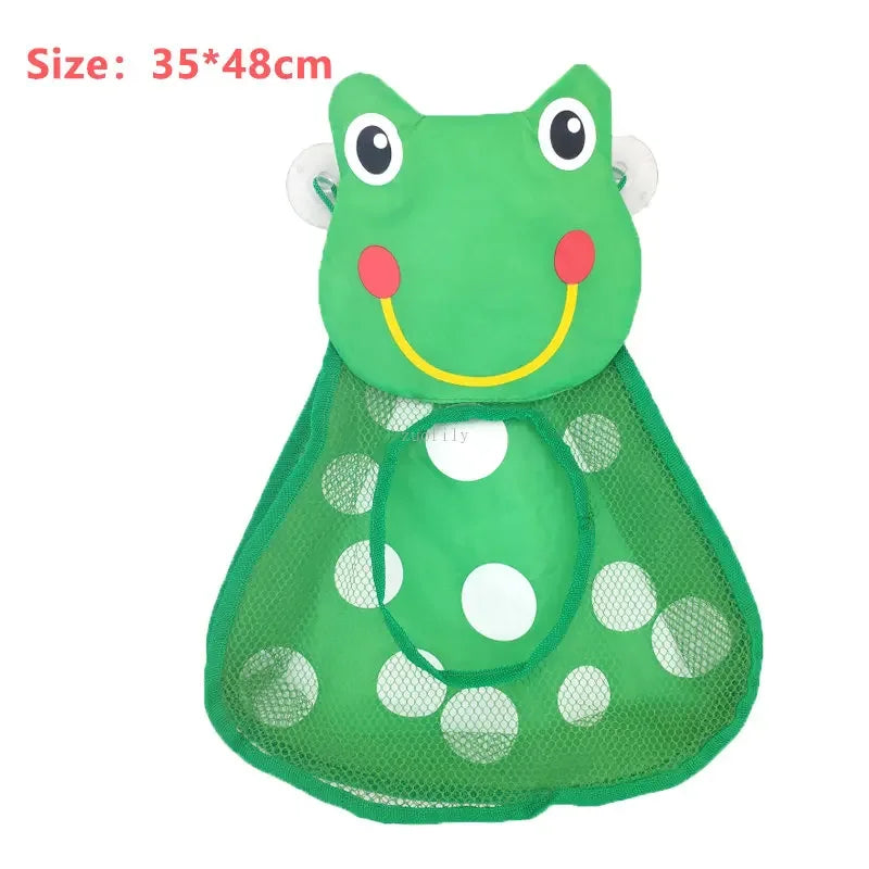 Baby Bathroom Mesh Bag with Sucker for Children Toys Kid Bathtub Doll Organizer Cartoon Animal Shapes Cloth Toys Storage Net Bag