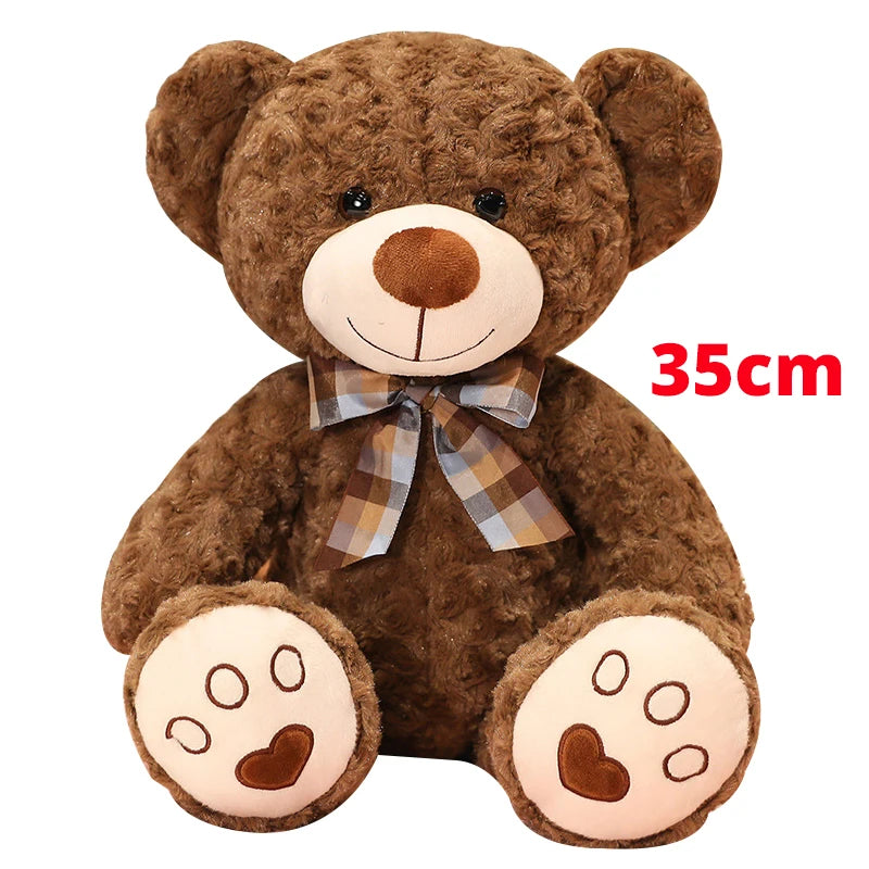 Soft Kawaii Teddy Bear Stuffed Animal 25/35cm — Bow-Knot Plush Doll for Kids & Gifting