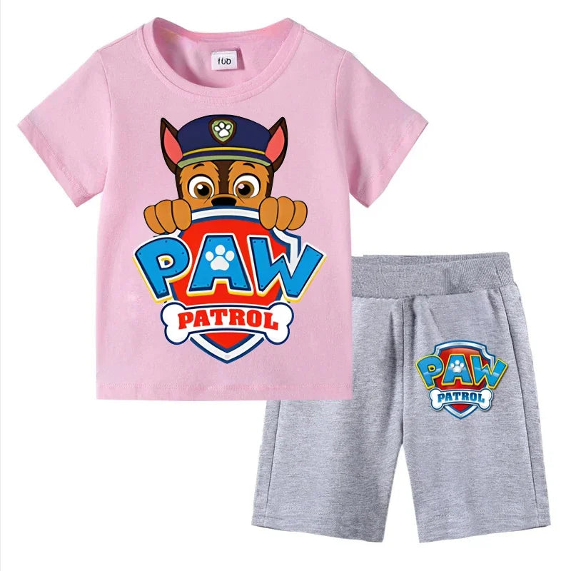 PAW Patrol Boys Summer Set — Short Sleeve T-Shirt & Shorts 2-Piece Outfit Ages 3–8