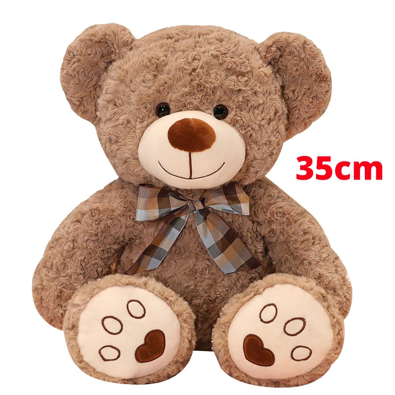 Soft Kawaii Teddy Bear Stuffed Animal 25/35cm — Bow-Knot Plush Doll for Kids & Gifting