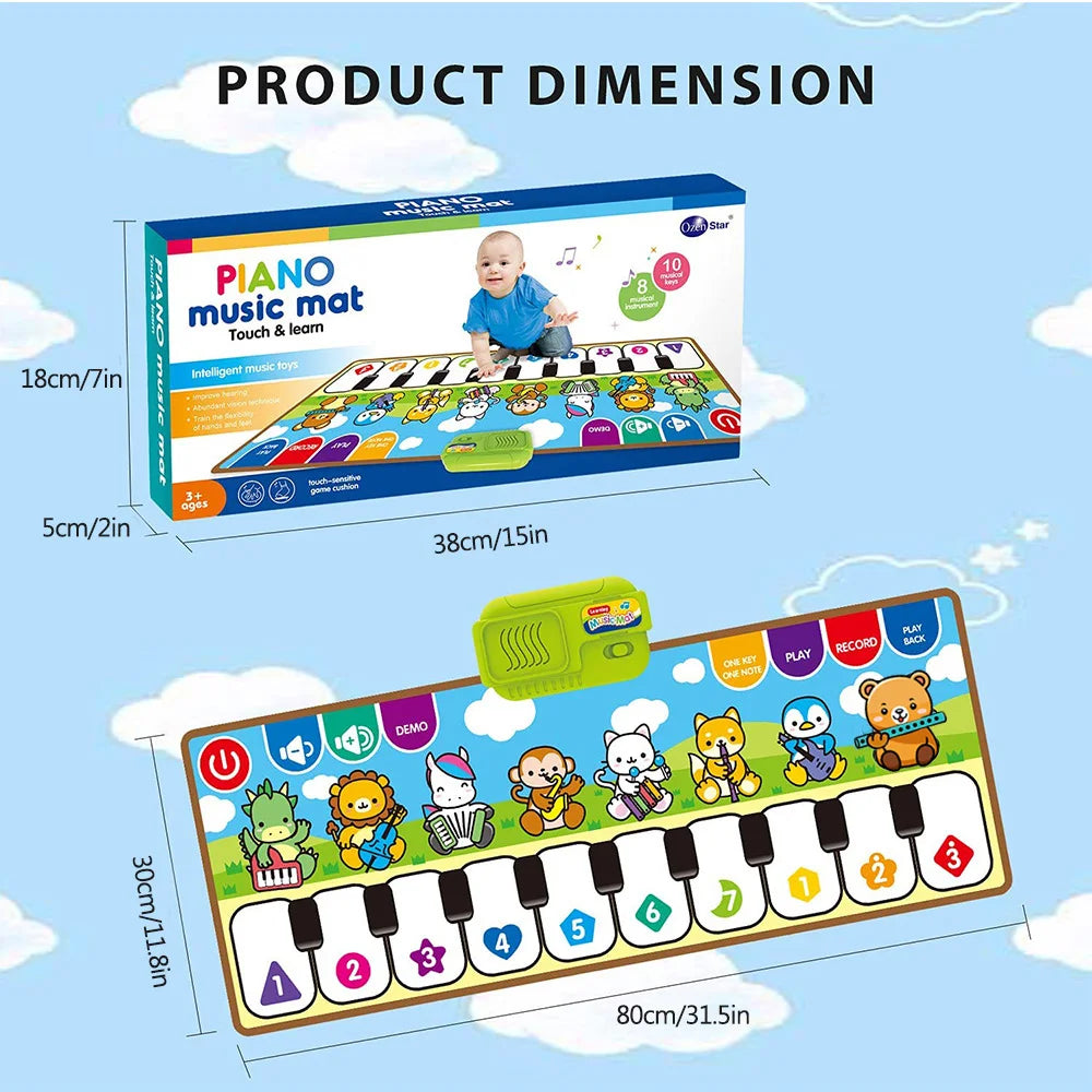 Animal Piano Play Mat: Musical Learning Fun for Little Feet