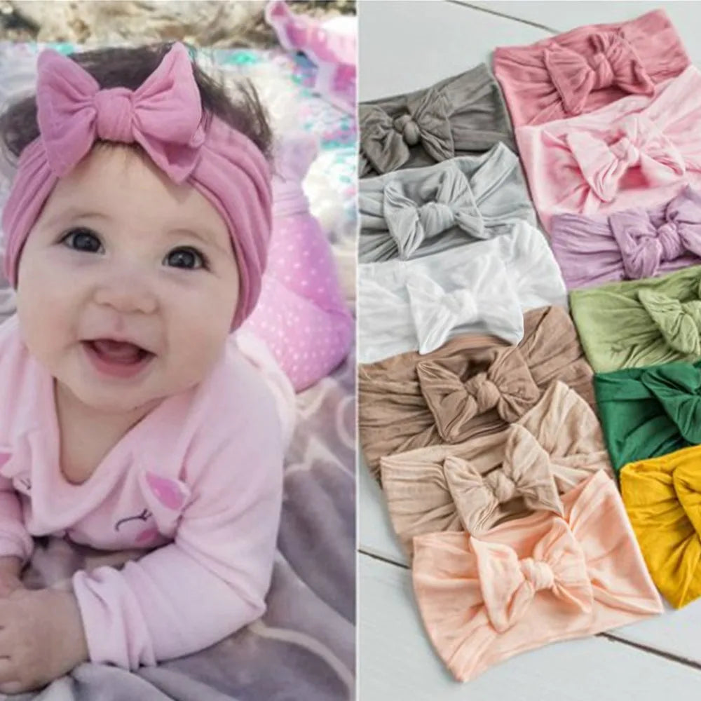 Soft Baby Bow Headbands for Girls — Elastic Newborn Hair Accessories