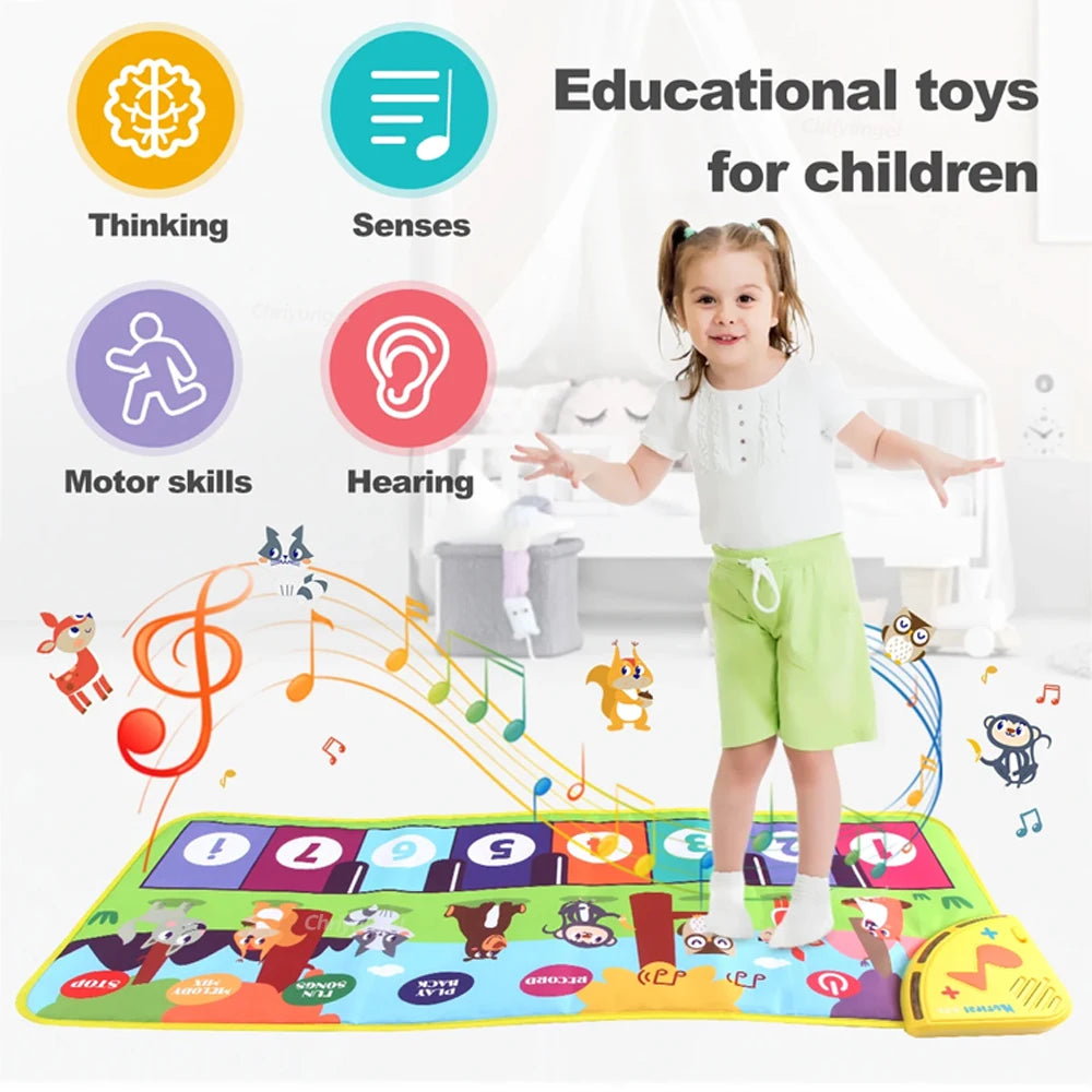 Piano Dance Mat for Kids 80x30cm — Musical Floor Keyboard with Demo Songs