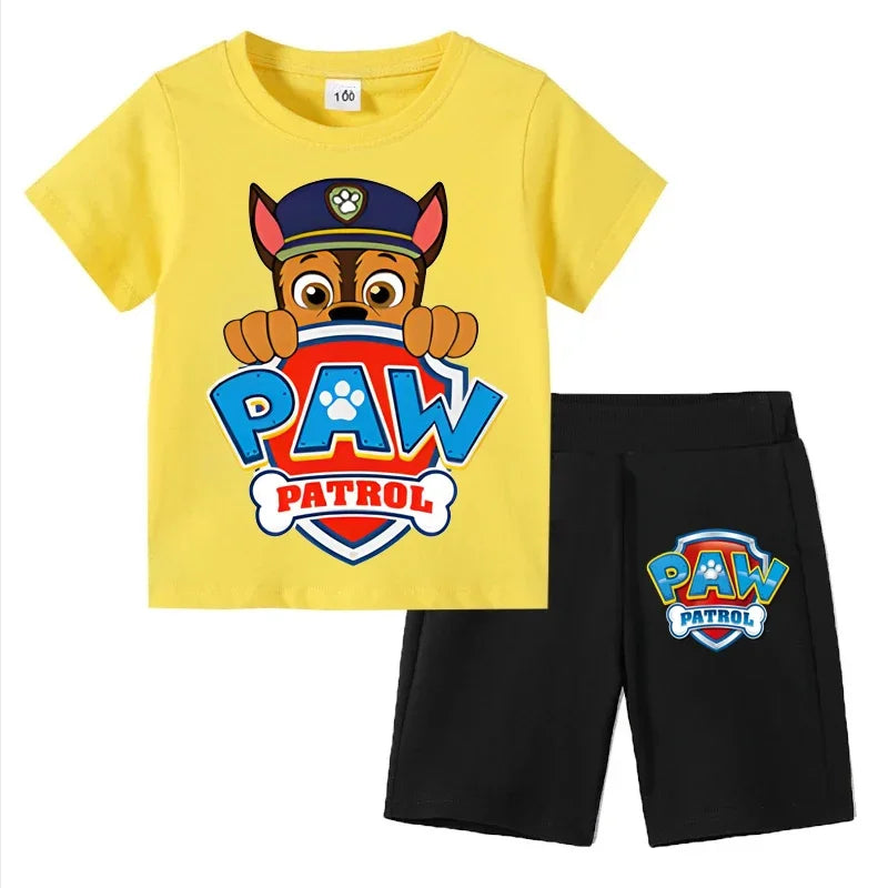 PAW Patrol Boys Summer Set — Short Sleeve T-Shirt & Shorts 2-Piece Outfit Ages 3–8