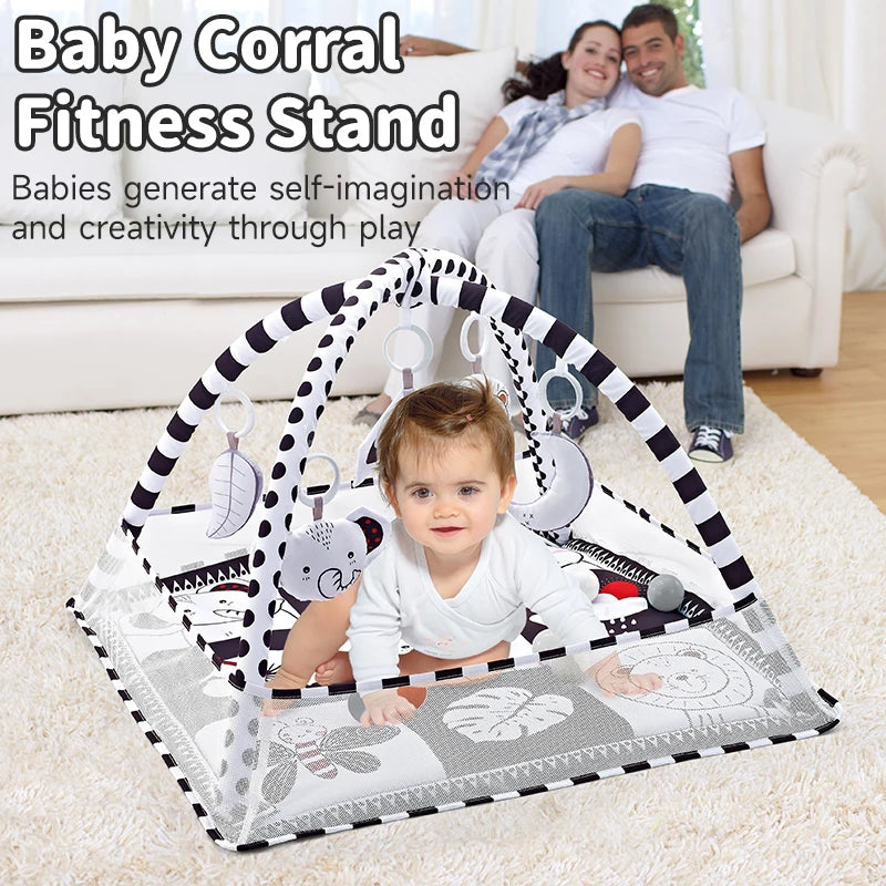 Baby Play Gym Mat — Newborn Activity Gym with Tummy Time & Crawling Blanket