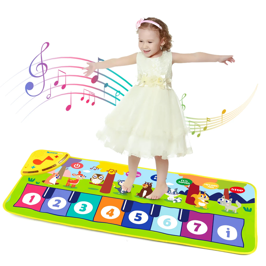 Kids Music Piano Mat 80x30cm — 8 Animal Sounds & Educational Keyboard Toy