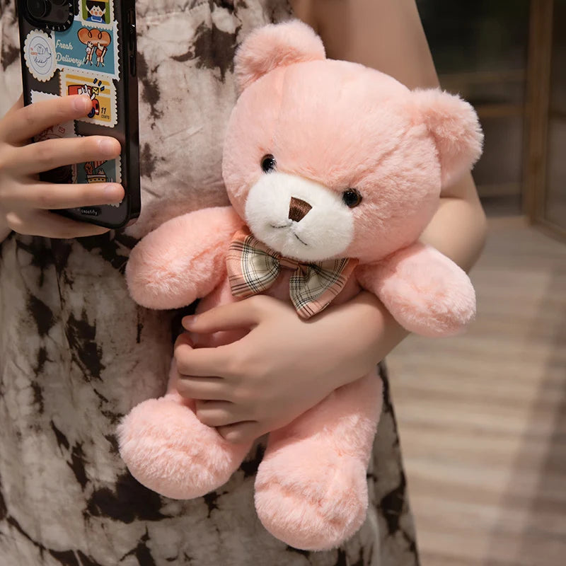 Kawaii Bow Tie Teddy Bear Plush Toy 30cm — Soft Stuffed Bear for Kids & Gifting