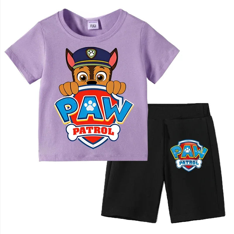 PAW Patrol Boys Summer Set — Short Sleeve T-Shirt & Shorts 2-Piece Outfit Ages 3–8