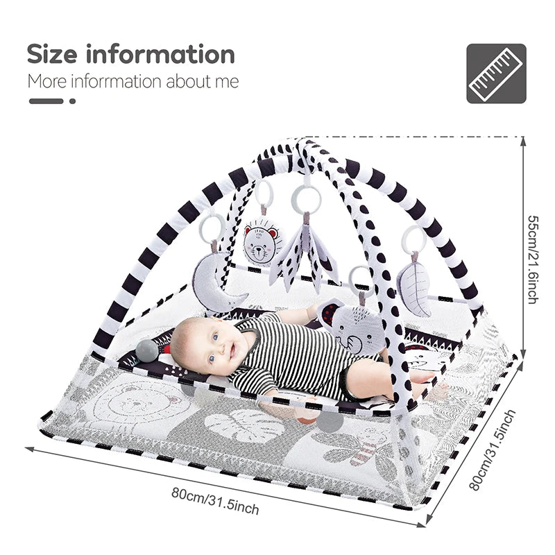 Baby Play Gym Mat — Newborn Activity Gym with Tummy Time & Crawling Blanket