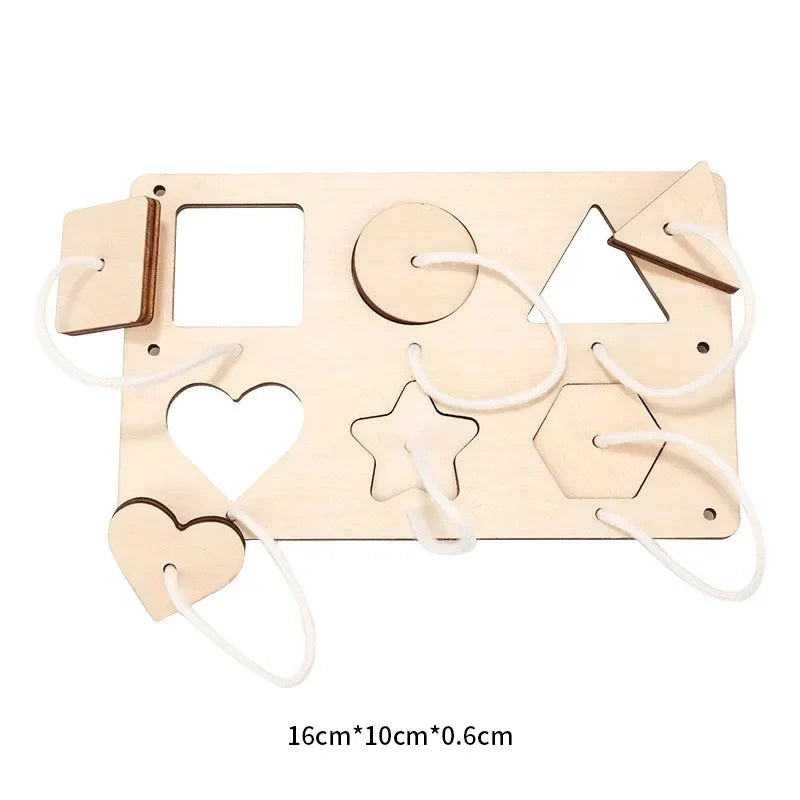 Montessori Busy Board — Life Skills Training Wooden Activity Board for Babies