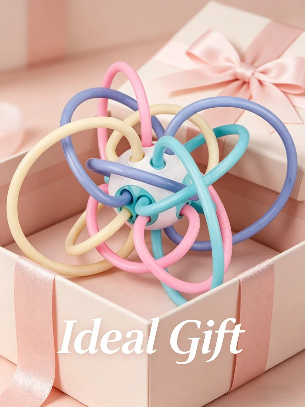 Baby Manhattan Grasping Ball — 3-in-1 Teether, Rattle & Sensory Toy