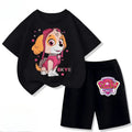 PAW Patrol Girls Summer Outfit Set — Short Sleeve Top & Shorts 2-Piece Casual Set