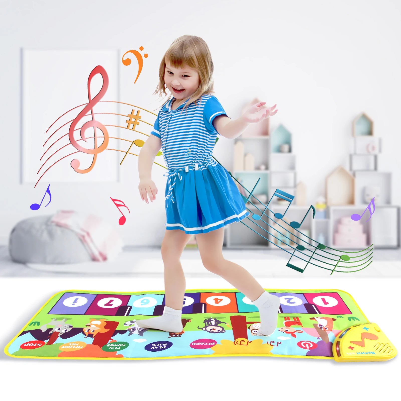 Kids Music Piano Mat 80x30cm — 8 Animal Sounds & Educational Keyboard Toy