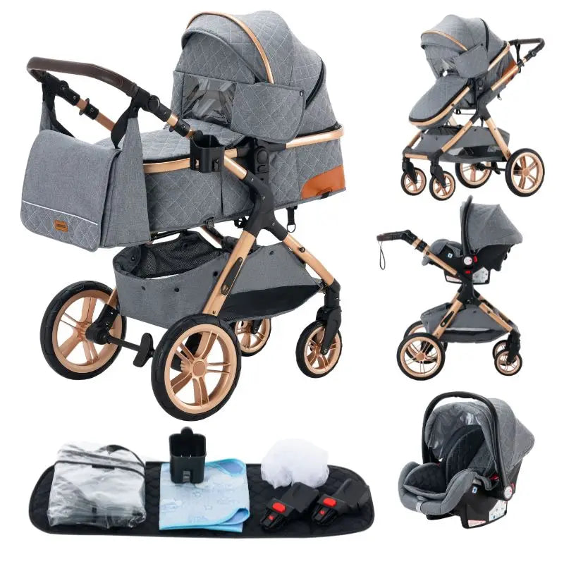 3-in-1 baby stroller travel system lightweight pram for newborns compact foldable Winter baby stroller baby buggy all-terrain