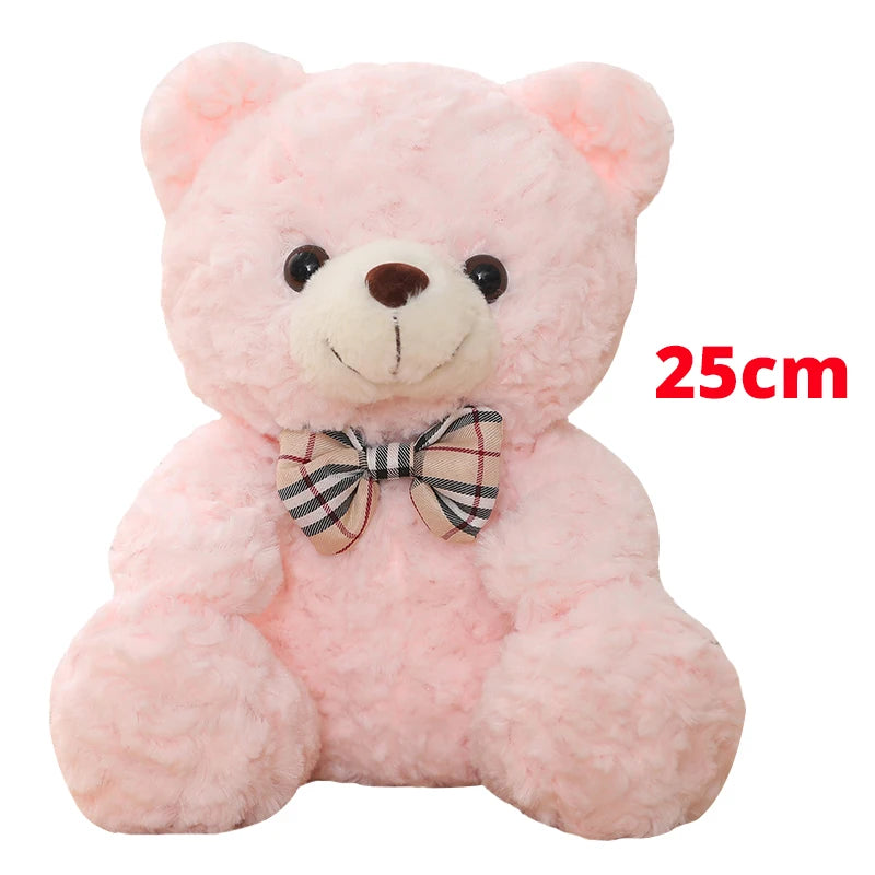 Soft Kawaii Teddy Bear Stuffed Animal 25/35cm — Bow-Knot Plush Doll for Kids & Gifting