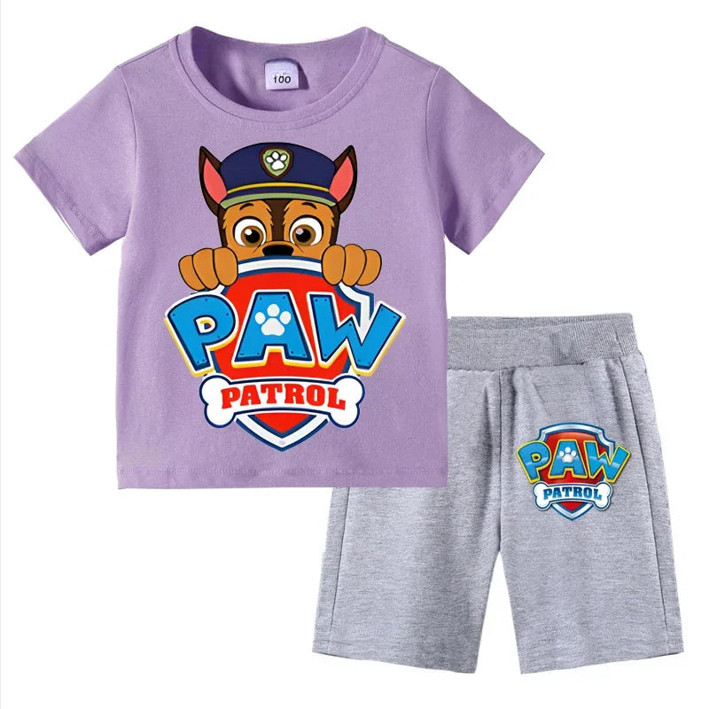 PAW Patrol Boys Summer Set — Short Sleeve T-Shirt & Shorts 2-Piece Outfit Ages 3–8