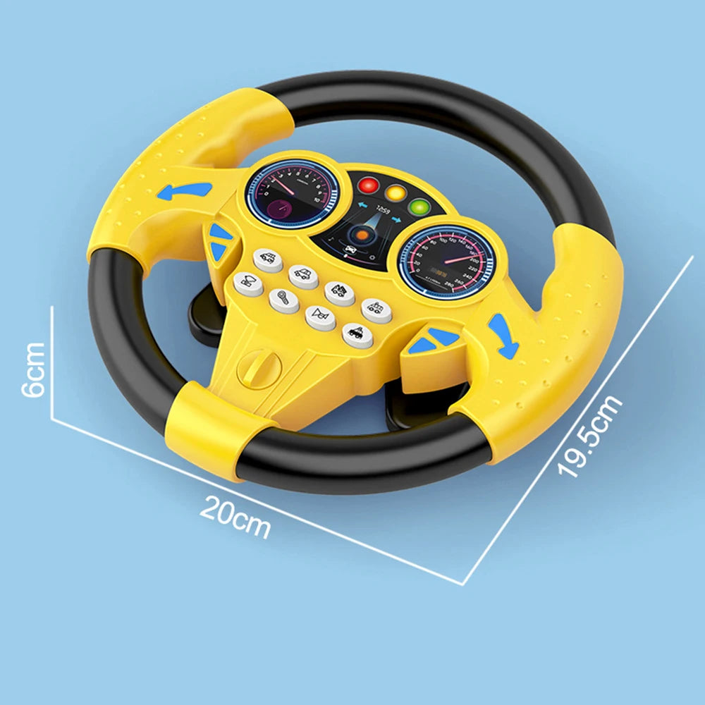 360° Rotating Music Steering Wheel Toy for Kids — Simulated Co-Pilot Educational Toy